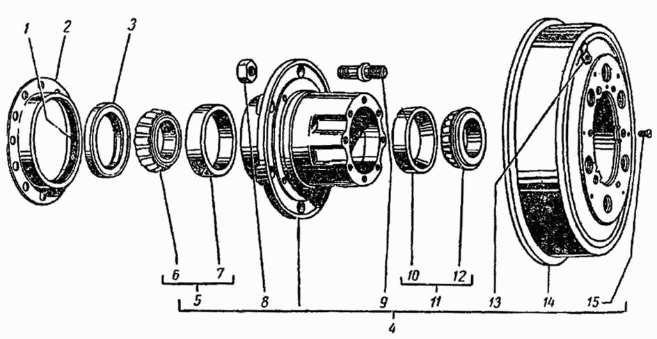 Схема ступицы газ 66