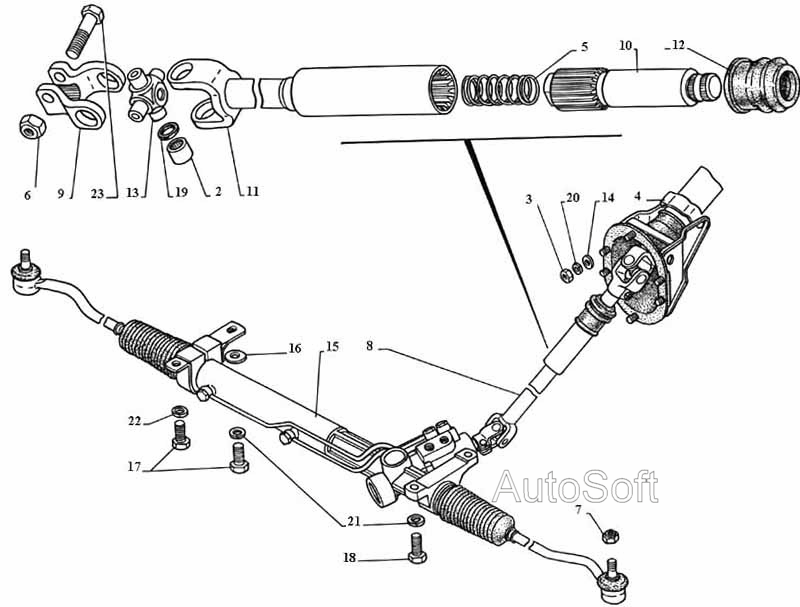 Рулевая газель 3302 схема